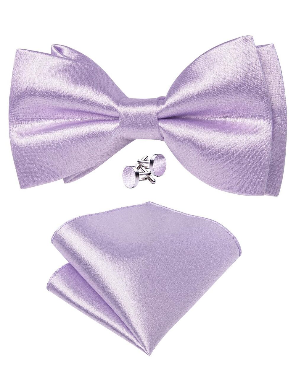 6366 Lavender Bow Ties Solid Color Ajustable Pre-tied Bowtie and Pocket